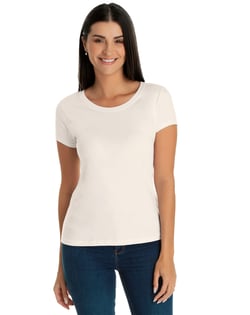Baby Look de Algodão Premium Off White