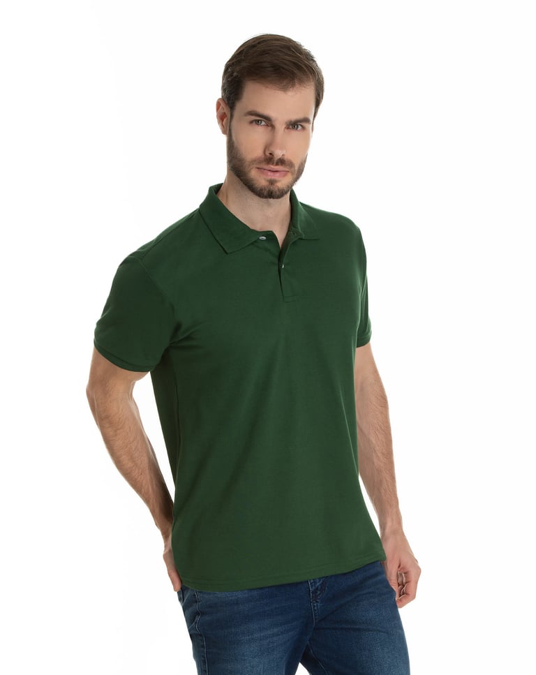 Camisa Polo Piquet Masculina Verde Musgo