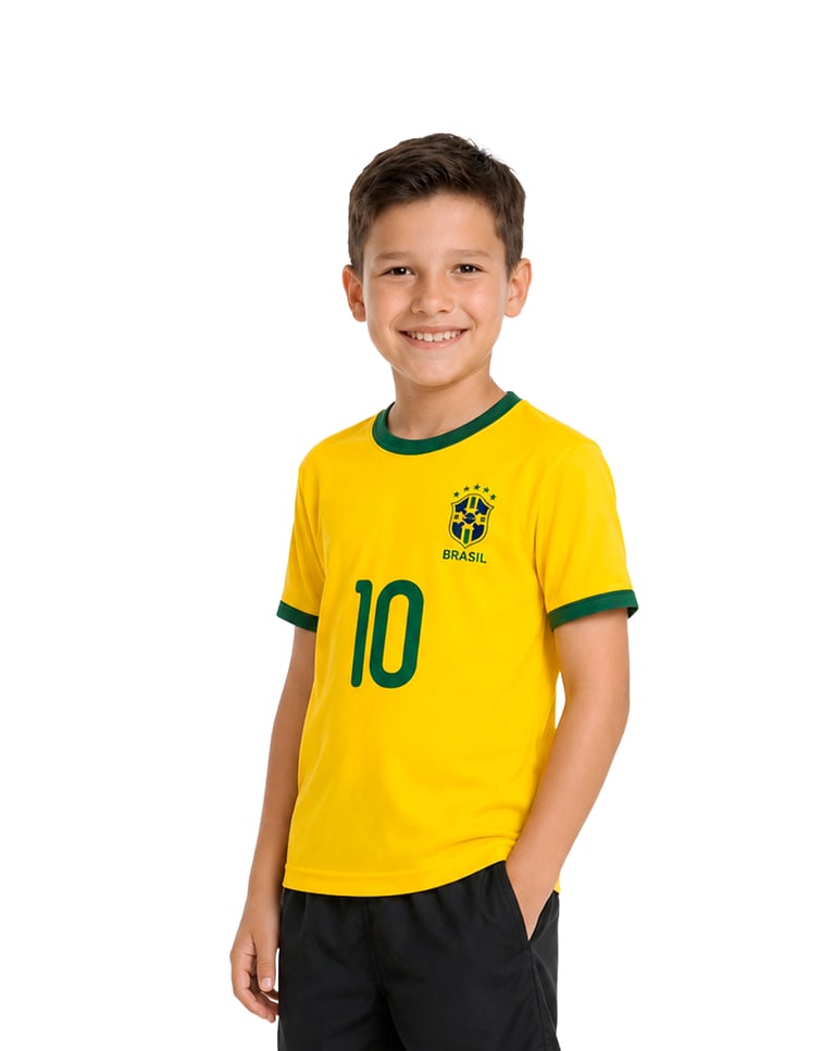 Camiseta Infantil do Brasil Copa 2026 Dryfit
