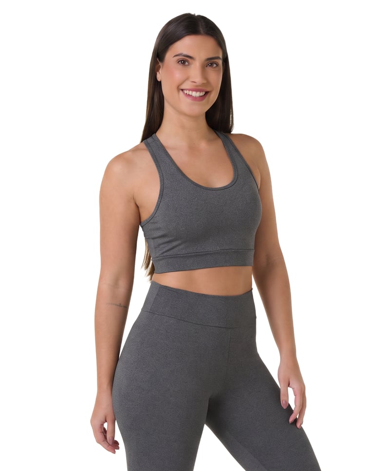 Top Nadador Fitness Feminino Mescla
