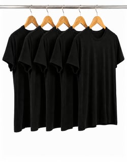 Kit 5 Camisetas Tech Modal Pretas Femininas