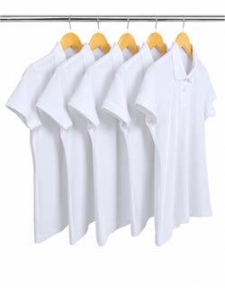 KIT 5 Camisas Polo Piquet Feminina Branca
