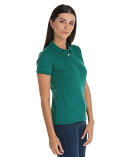 Camisa Polo Piquet Feminina Verde Esmeralda