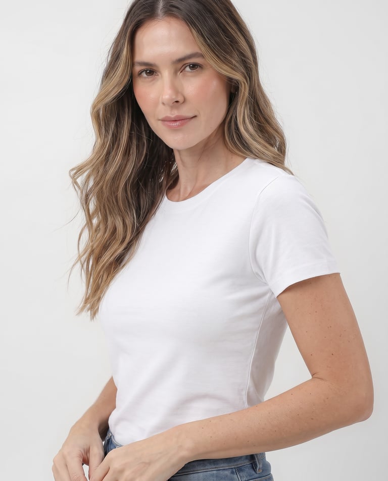 Baby Look de Algodão Premium Branca