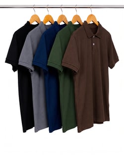 Kit 5 Camisas Polo Piquet Masculinas