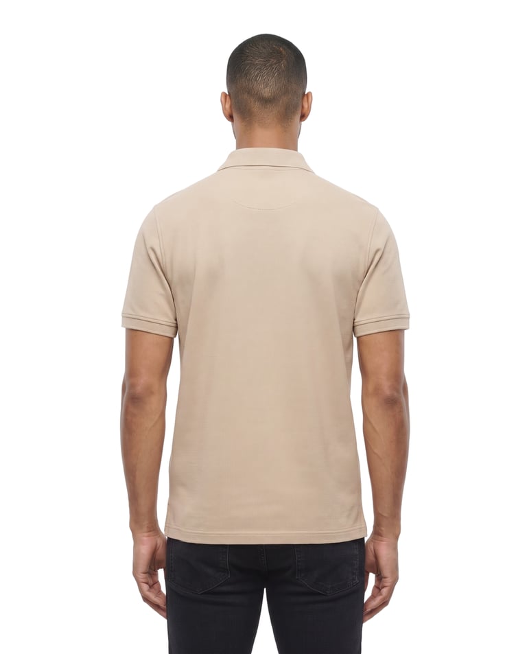 Camisa Polo Piquet Masculina Areia