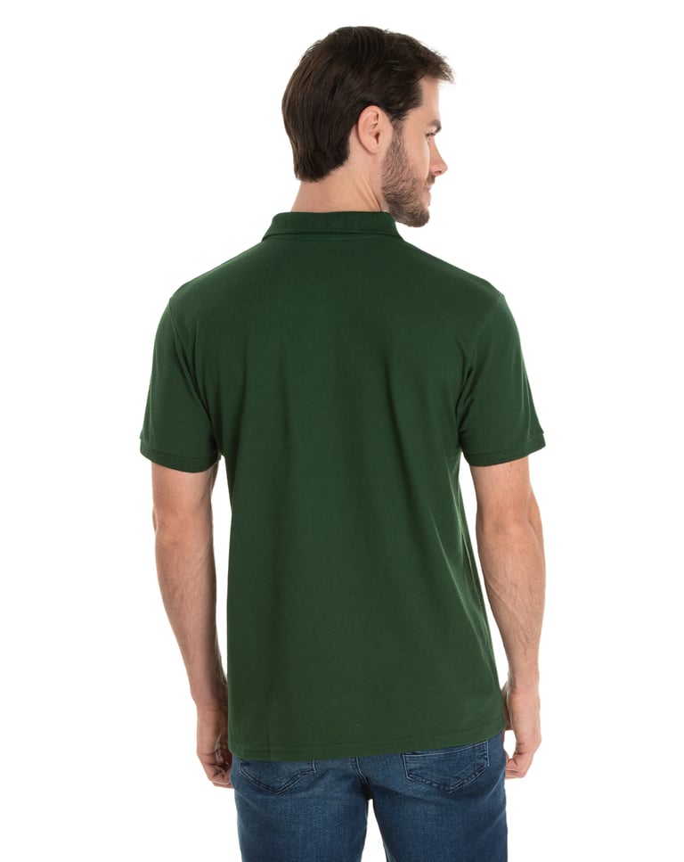 Camisa Polo Piquet Masculina Verde Musgo
