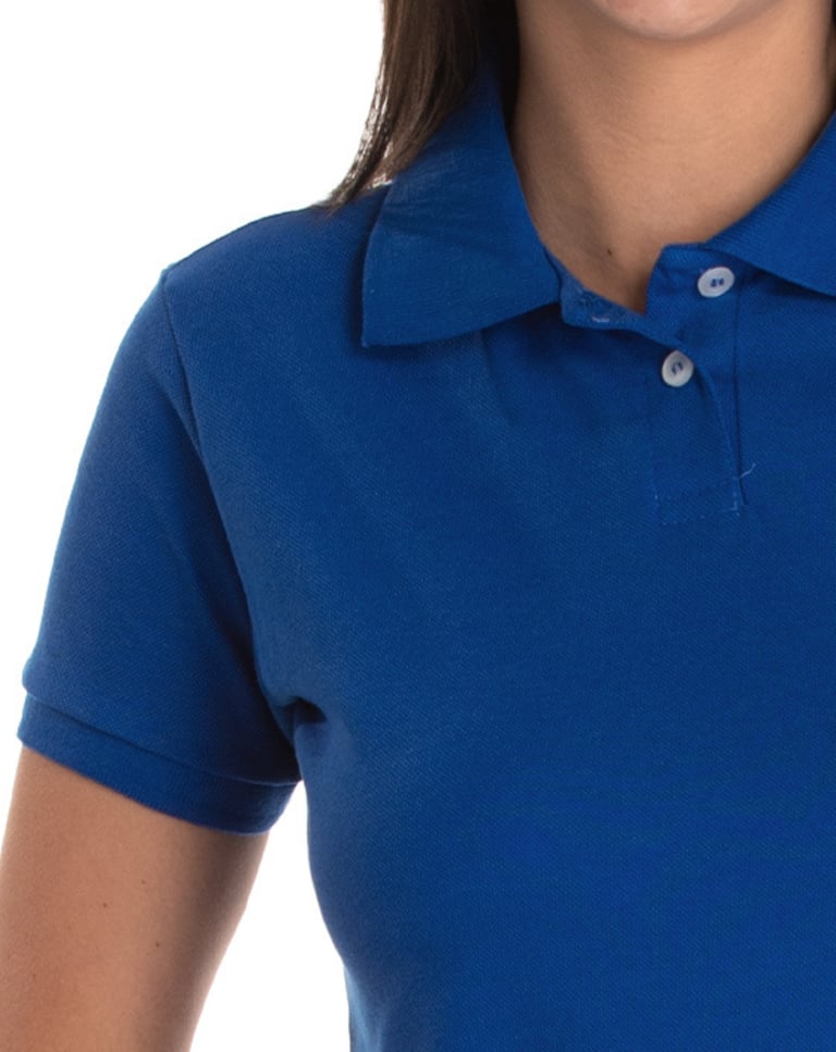 Camisa Polo Piquet Feminina Azul Royal