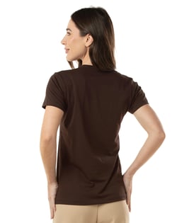 Camiseta de Algodão Egípcio Feminina Marrom Café