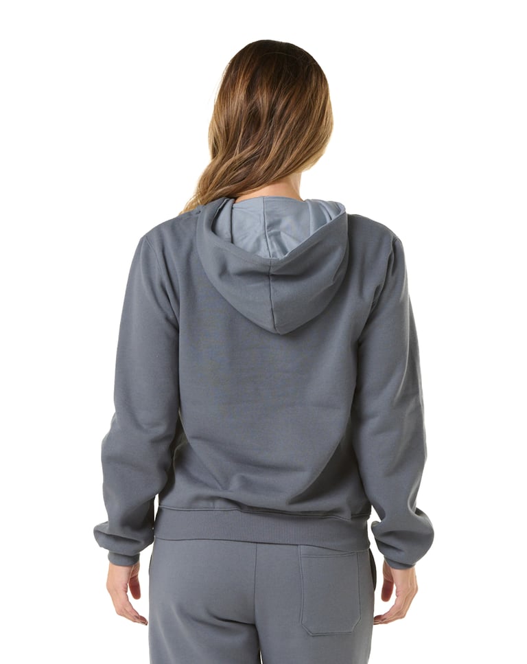 Kit 3 Moletons Canguru com Capuz Feminino Cinza Chumbo