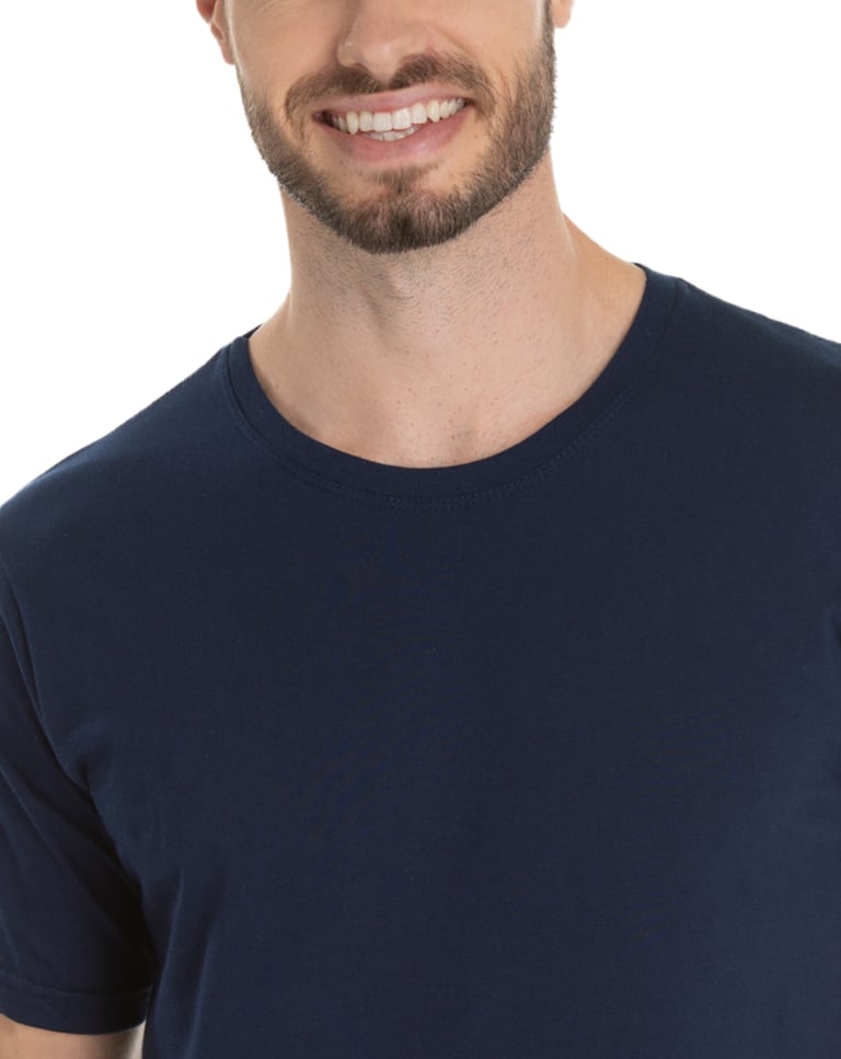 Camiseta de Algodão Premium Azul Marinho