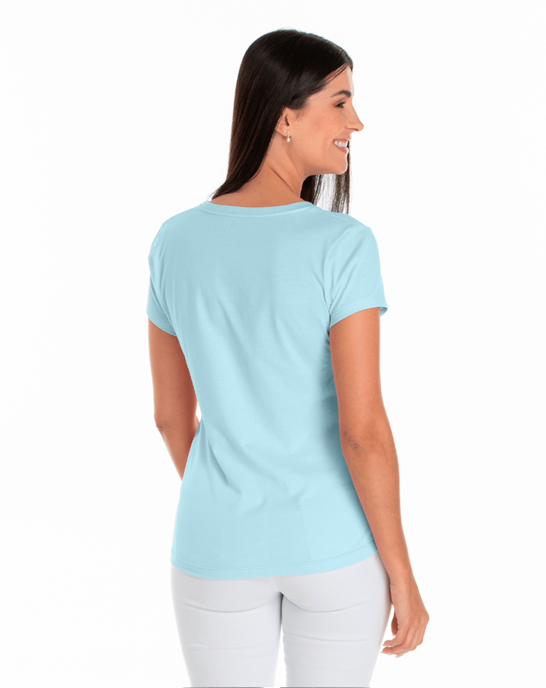KIT 5 Baby Look de Algodão Premium Azul Claro