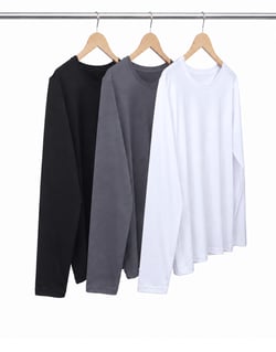 Kit 3 Camisetas Femininas Manga Longa de Algodão Penteado 05