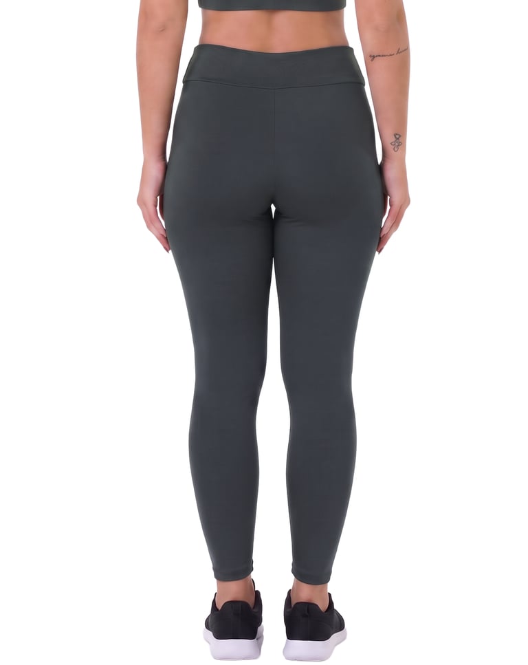 Calça Legging Fitness Feminina Cinza Chumbo
