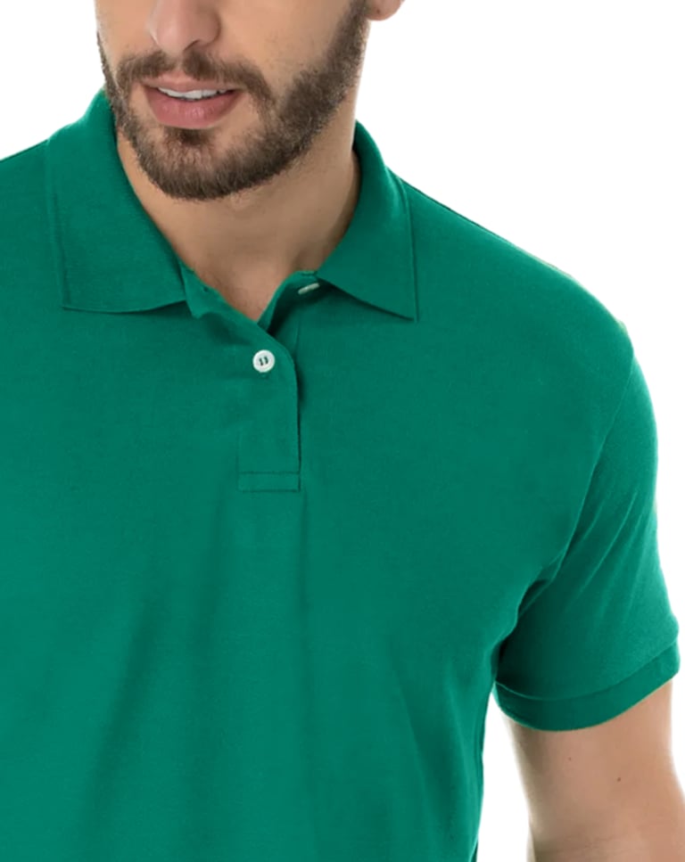 Camisa Polo Piquet Masculina Verde Esmeralda