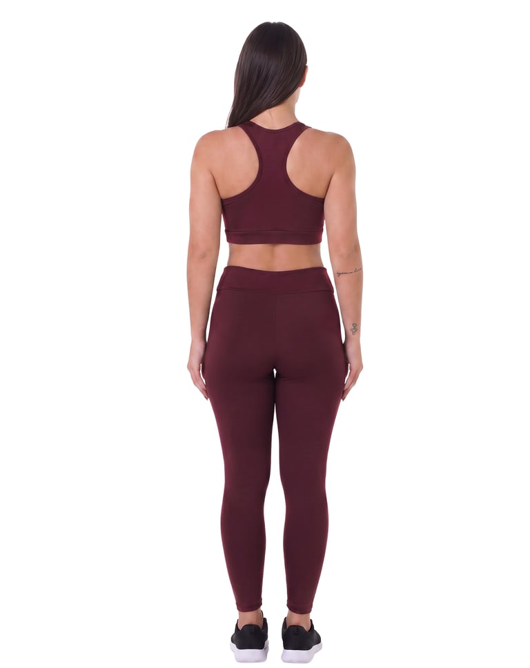 Conjunto Fitness Feminino Bordô 06