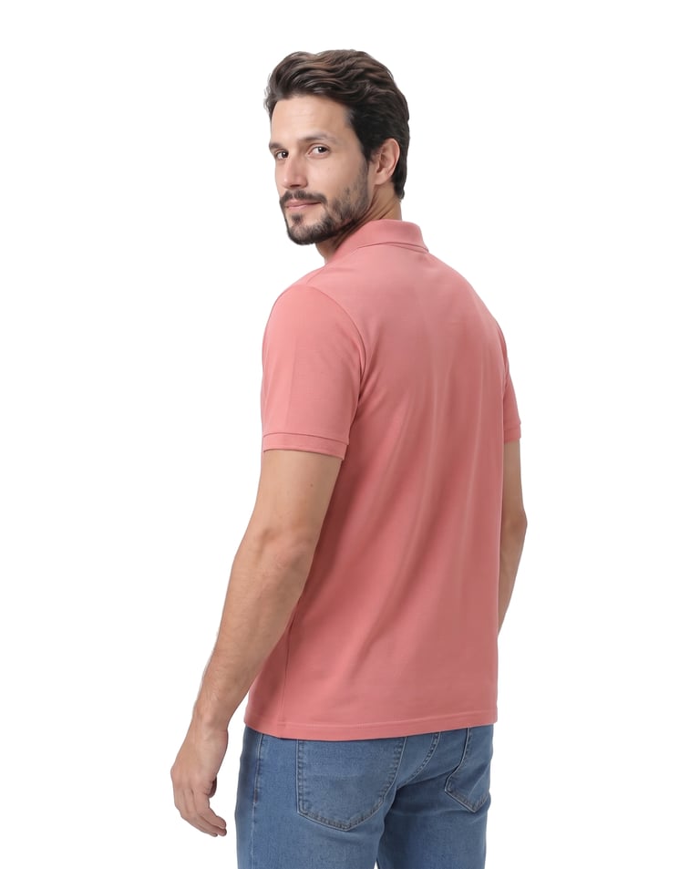 Camisa Polo Piquet Masculina Salmão