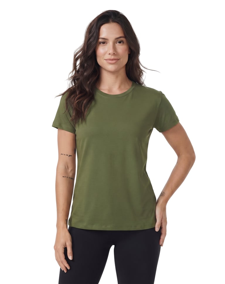 Baby Look de Algodão Premium Verde Militar