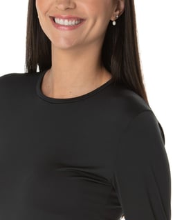 Camiseta Segunda Pele Manga Longa Feminina Preta UV 50+