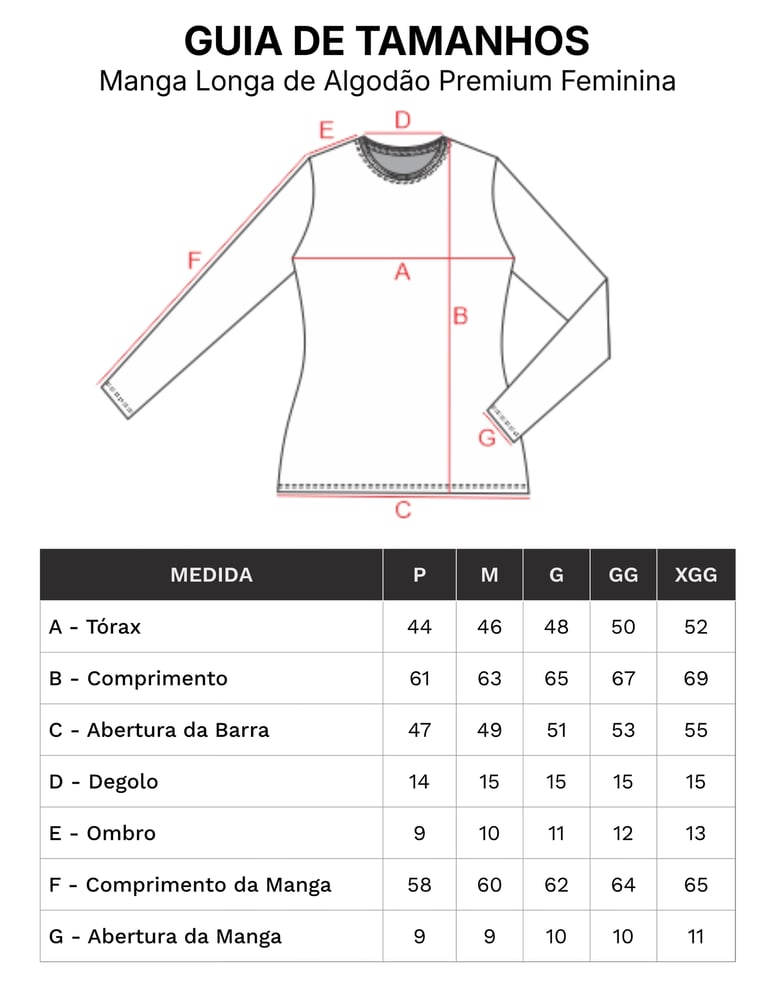 Camiseta Feminina Manga Longa de Algodão Premium Azul Marinho