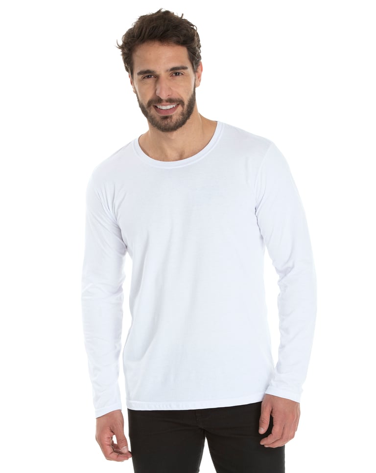 Camiseta Manga Longa de Algodão Premium Branca