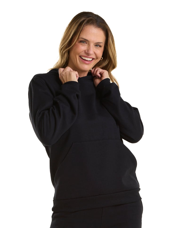 Kit 3 Moletons Canguru com Capuz Feminino Preto