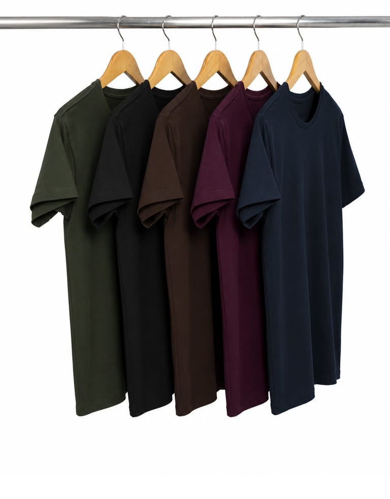 Kit 5 Camisetas de Algodão Egípcio Masculinas 07