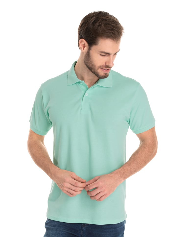 Camisa Polo Piquet Masculina Verde Claro