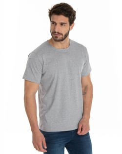 Camiseta de Algodão Premium Cinza Mescla