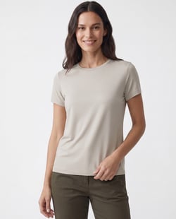 Camiseta Tech Modal Feminina Areia