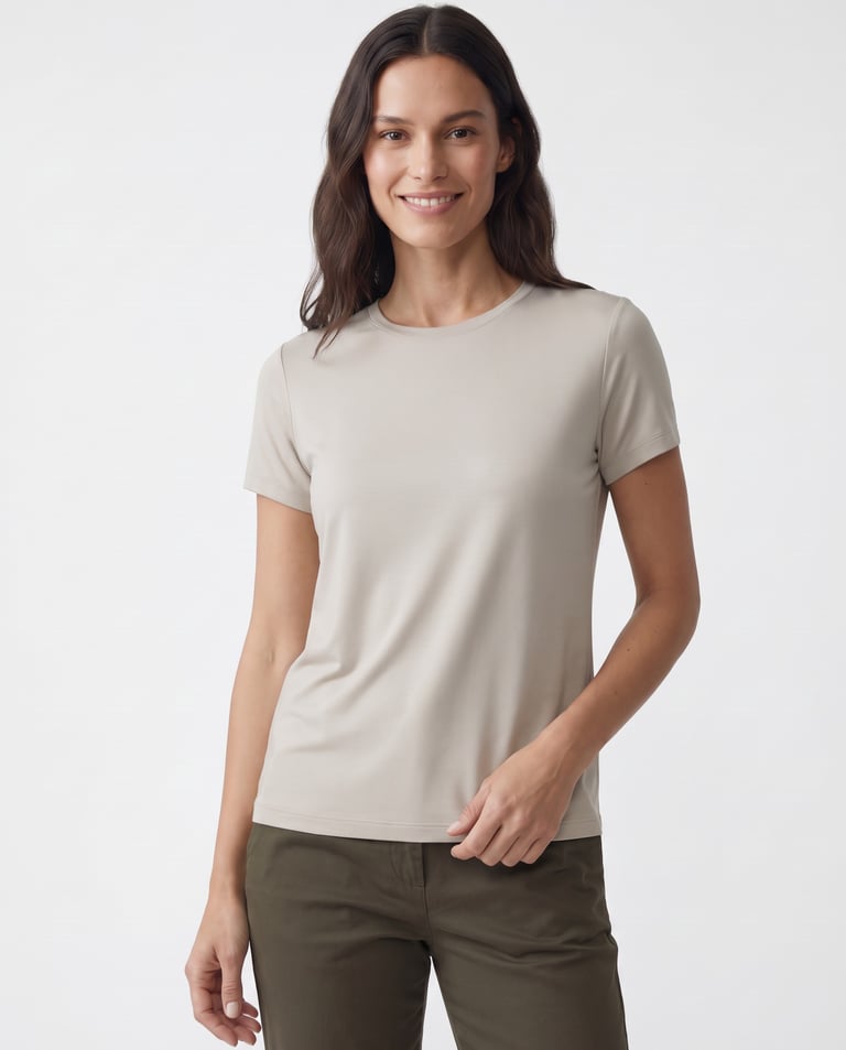 Camiseta Tech Modal Feminina Areia