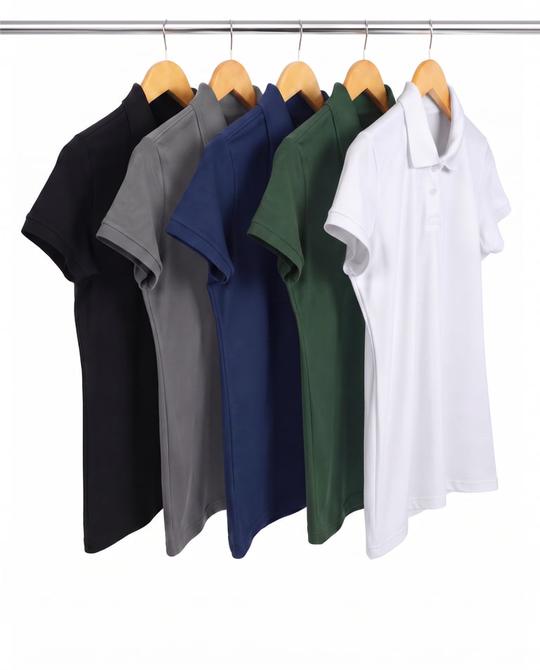 Kit 5 Camisas Polo Piquet Feminina 18