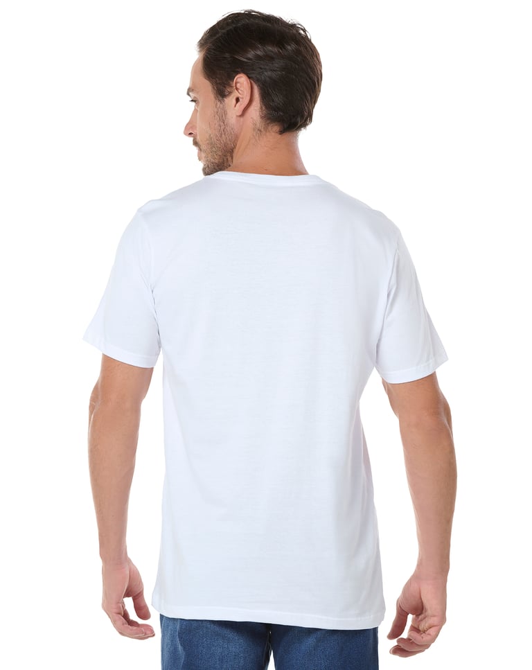 Camiseta Gola V de Algodão Premium Branca
