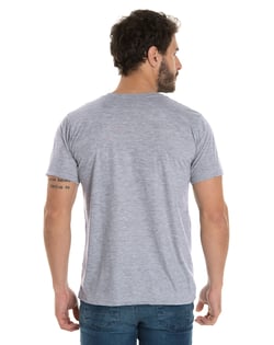 Camiseta de Poliéster/Sublimática Cinza Mescla