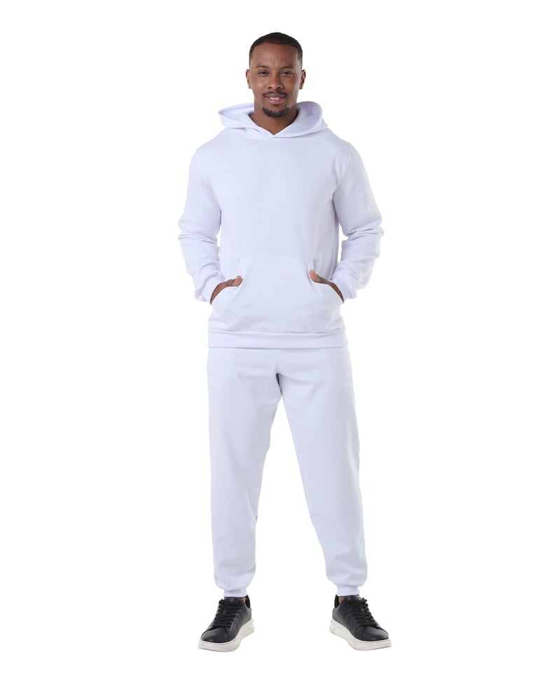 Conjunto Moletom Masculino com Capuz Branco 05