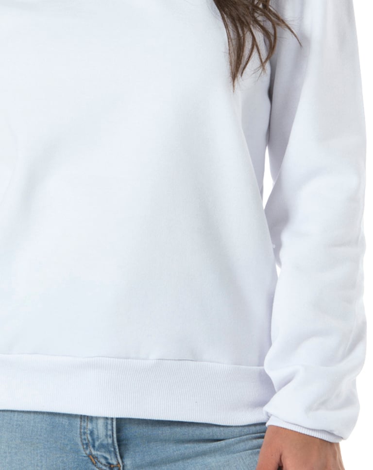 Blusão de Moletom Feminino Branco