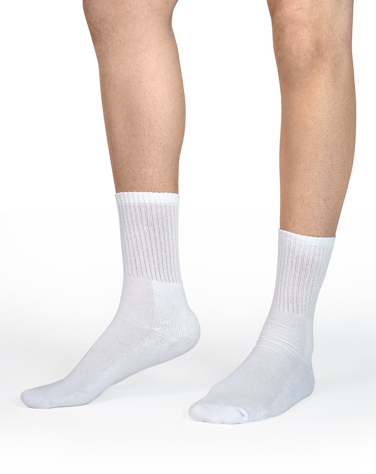 Kit 3 Meias Cano Longo Masculina Brancas