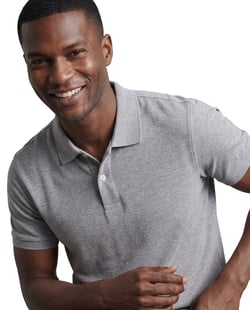 Camisa Polo Piquet Masculina Cinza Mescla