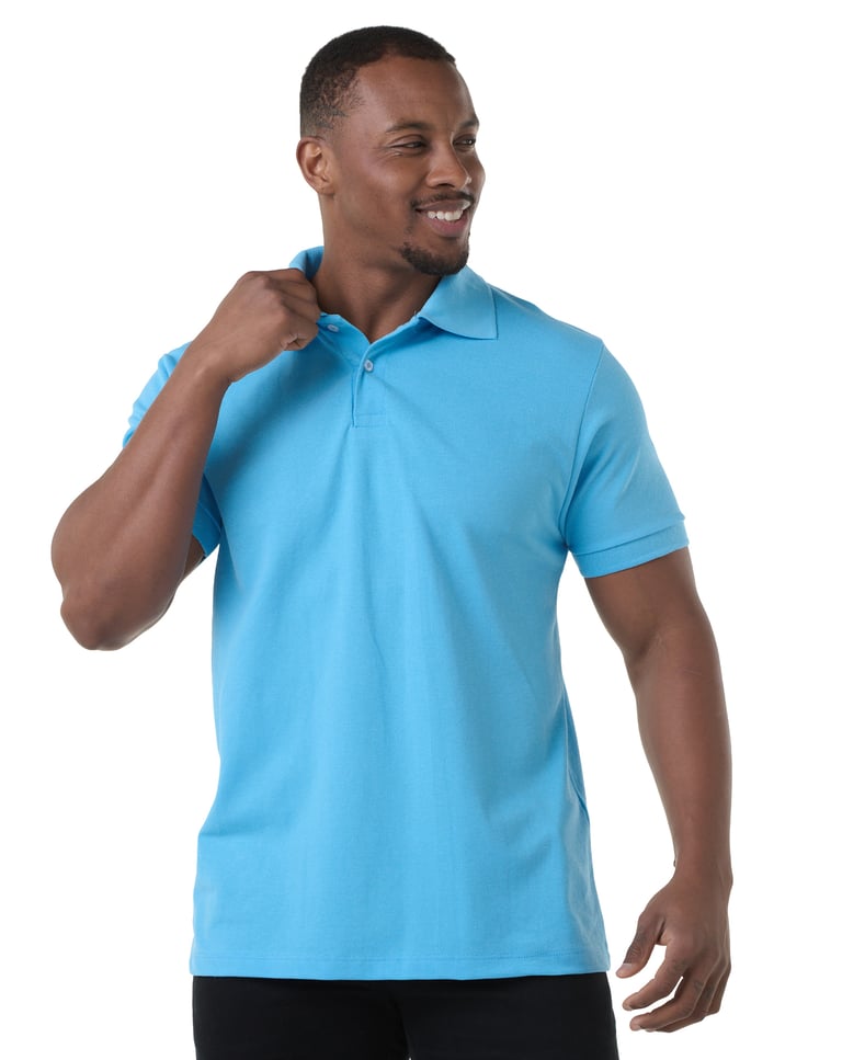 Camisa Polo Piquet Masculina Azul Claro
