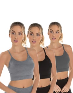 Kit 3 Tops de Alcinha Fitness Feminino 01