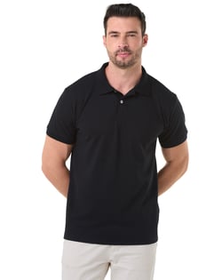 Camisa Polo Piquet Masculina Preta
