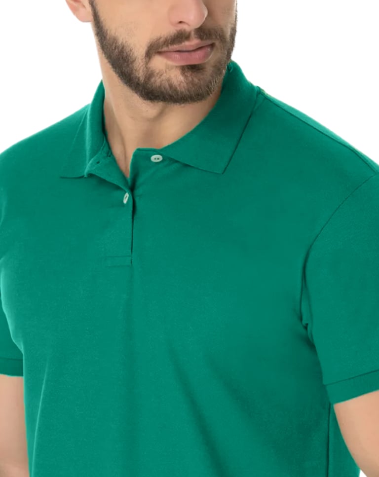 Camisa Polo Piquet Masculina Verde Esmeralda