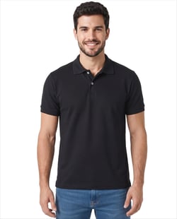 Camisa Polo Piquet Masculina Preta