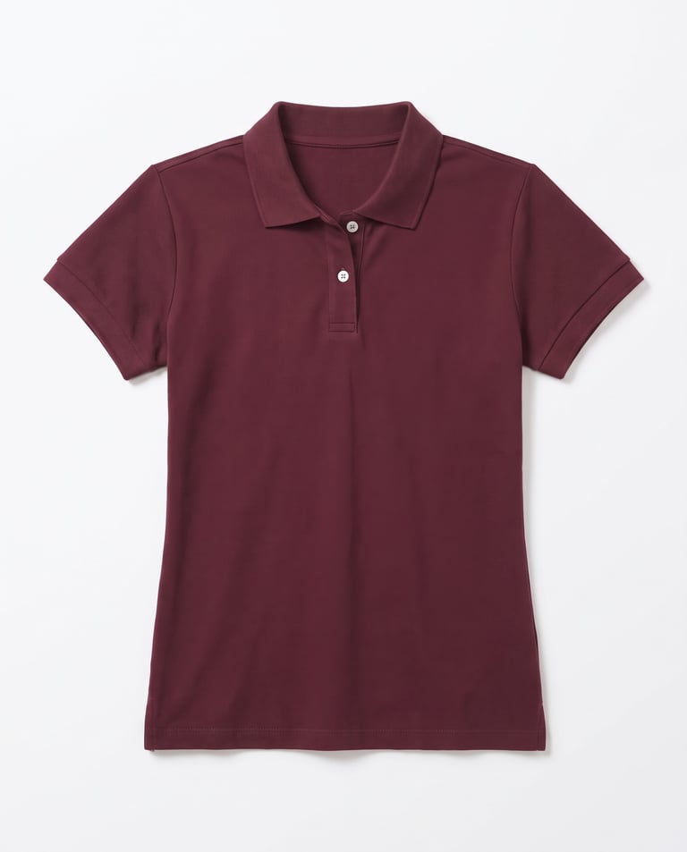 Camisa Polo Piquet Feminina Bordô