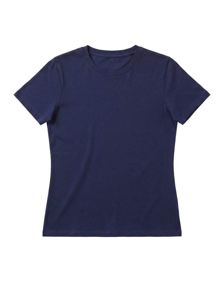 Baby Look de Algodão Premium Azul Marinho