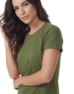 Baby Look de Algodão Premium Verde Militar
