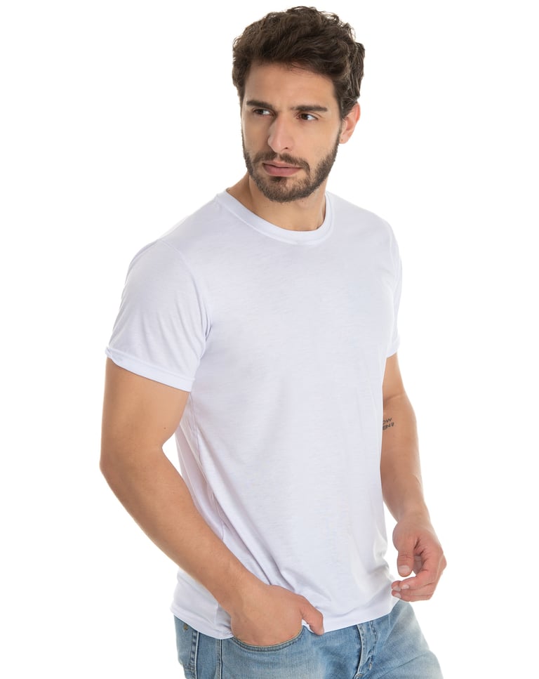 Camiseta de Poliéster/Sublimática Branca