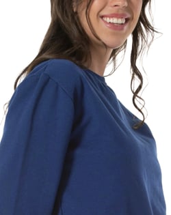 Blusão de Moletom Feminino Azul Marinho