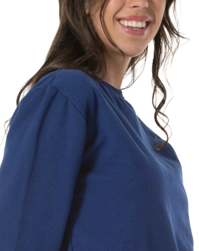 Blusão de Moletom Feminino Azul Marinho
