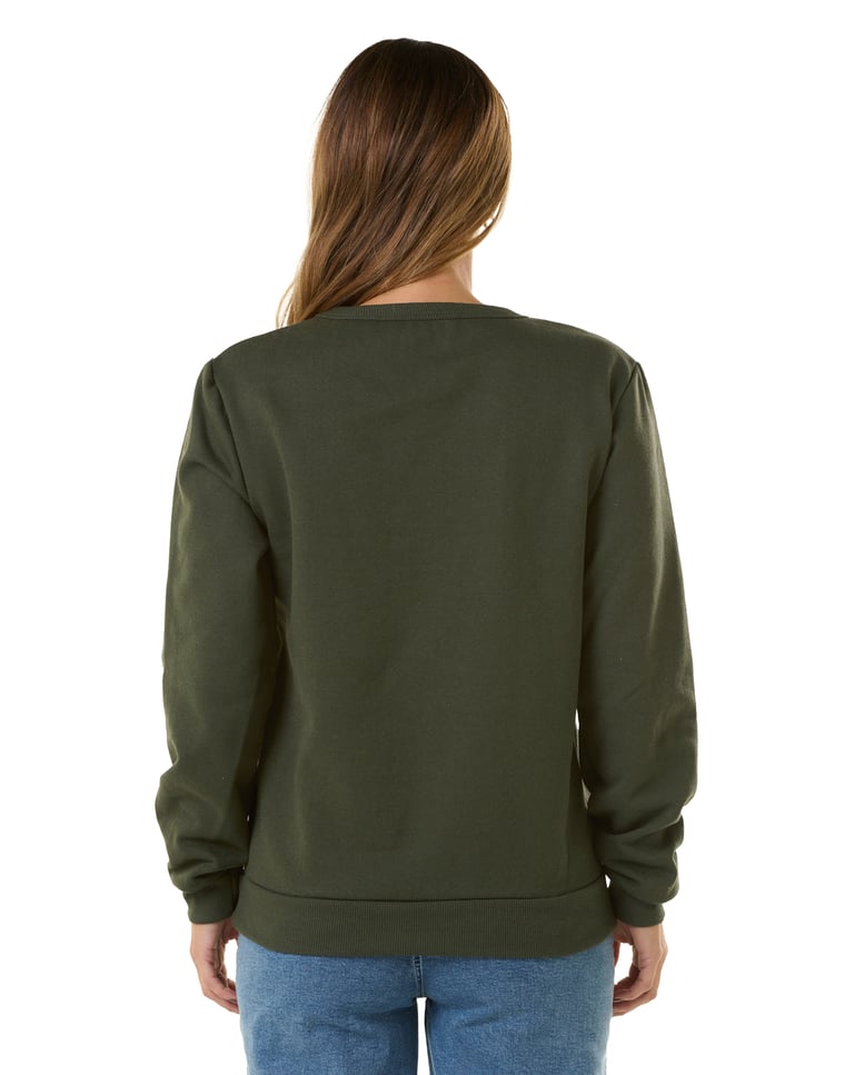 Blusão de moletom feminino Verde Militar